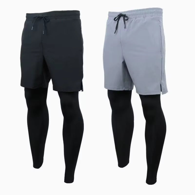 Men'S Quick Dry Elastic Basketball Training Summer Thin Casual Running Pants Sporty Two-Piece Set Lightweight Comfortable Fit