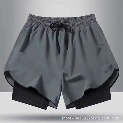 Men'S Quick Dry Elastic Basketball Training Summer Thin Casual Running Pants Sporty Two-Piece Set Lightweight Comfortable Fit