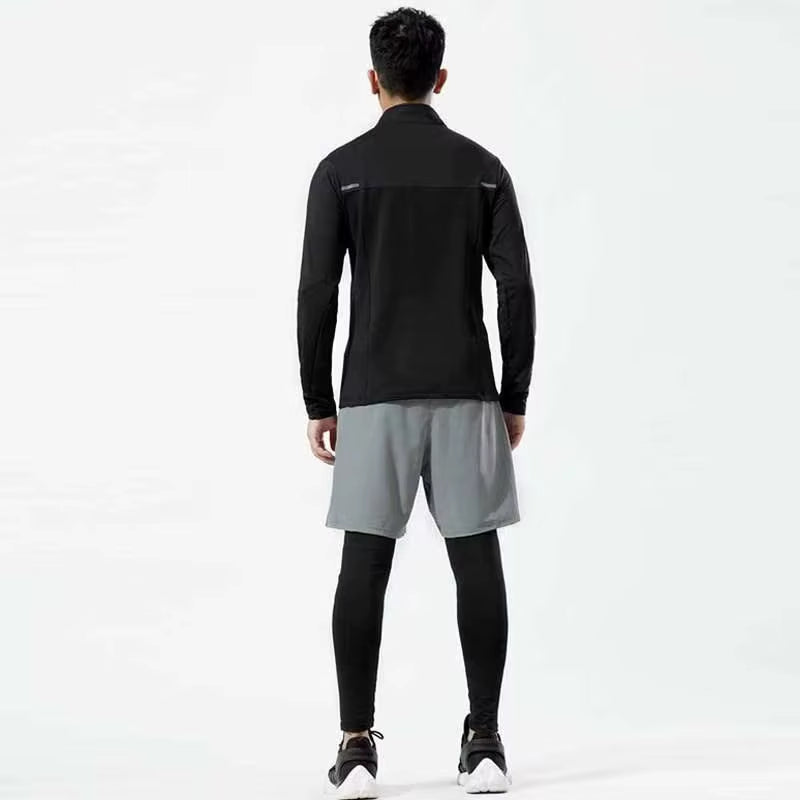 Men'S Quick Dry Elastic Basketball Training Summer Thin Casual Running Pants Sporty Two-Piece Set Lightweight Comfortable Fit