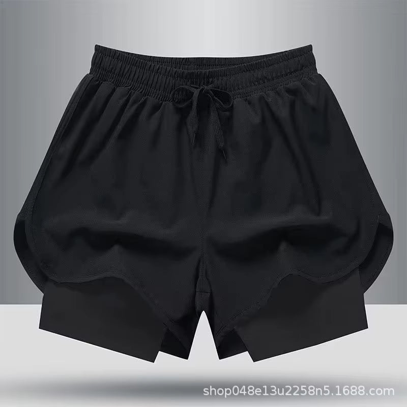 Men'S Quick Dry Elastic Basketball Training Summer Thin Casual Running Pants Sporty Two-Piece Set Lightweight Comfortable Fit