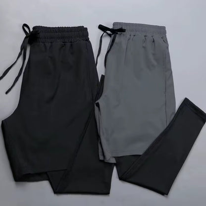 Men'S Quick Dry Elastic Basketball Training Summer Thin Casual Running Pants Sporty Two-Piece Set Lightweight Comfortable Fit